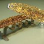 RARE PR Mid 20C Tiebacks Amber Pattern Glass Akro Agate Co Cherry Blossom