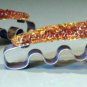RARE PR Mid 20C Tiebacks Amber Pattern Glass Akro Agate Co Cherry Blossom