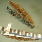 RARE PR Mid 20C Tiebacks Amber Pattern Glass Akro Agate Co Cherry Blossom