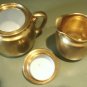 Vintage Pickard Gold Overlay on Porcelain Sugar & Cream Pitcher