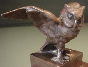 Vintage Bronze Owl Figurine Great Patina