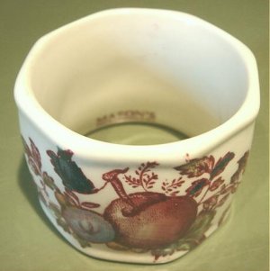 Vintage Mason's FRUIT BASKET Porcelain Napkin Ring
