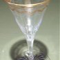 Cut Etched Stem Cordial with Gold Elegant Glass