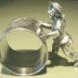 Ca 1886-87 Meriden Silver Figural Napkin Ring Boy Pushing Ring