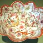 Antique Scalloped Footed Hand Painted Oriental Bowl