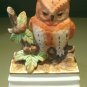Royal Crown Ceramic Owl Music Box, Signed
