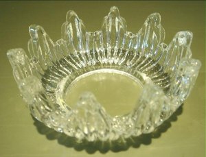 PAIR Vintage Pressed Clear Glass Bobeche