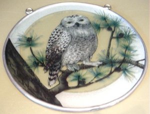 National Wildlife, Snowy Owl Sun Catcher for Window Display