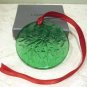 LALIQUE Green Crystal Glass Mistletoe Christmas Ornament