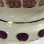 Beautiful Bohemian White Enamelled Hand Painted Vase Cut to Pink Crystal Cased Glass