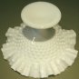 Vintage Hobnail Milk Glass Ruffled Compote Possibly Fenton