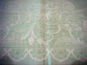Large Vintage Tablecloth with Woven Lace Design