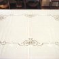 Outstanding Vintage HANDMADE European Linen & Lace, Tablecloth, Needlepoint & Filet Cloth #86