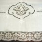 Outstanding Vintage HANDMADE European Linen & Lace, Tablecloth, Needlepoint & Filet Cloth #86