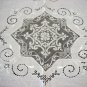 Fancy Vintage European Linen & Filet Lace HANDMADE Tablecloth, Cloth #90