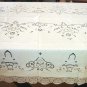 Vintage European Linen & Lace HANDMADE Tablecloth, Needlepoint & Filet Lace, Cloth #89