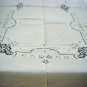Lovely Vintage HANDMADE Linen & Needlepoint, Filet Lace Tablecloth, Cloth #79