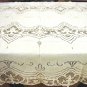 Elaborate Vintage HANDMADE Linen & Needlepoint Lace Tablecloth, Cloth #91