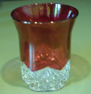 Vintage Ruby Flashed EAPG Diamond Peg Tumbler 9 Available