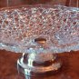 Vintage Large Daisy & Button Pattern Glass Compote Silver Base