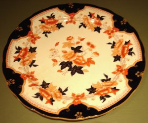 Early 20C 10" English Imari Plate, Cobalt & Iron Red #1