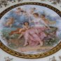 10 3/4" Bohemian Gold Hand Decorated Porcelain Plate Figural Cherubs