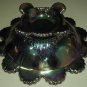 Carnival Glass Beaded Shell Covered Butter Dish Set