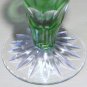 Beautiful 10" Green Cut to Clear Glass Flower Vase Possibly Bohemian