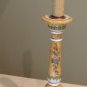 Italian Hand Painted Pottery Candlestick Table Lamp
