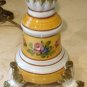 Italian Hand Painted Pottery Candlestick Table Lamp