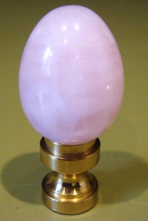 Semi-precious Pink Quartz Decorative Lamp Finial, New