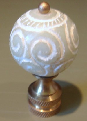 Carved Green Stone Finial for Lamp