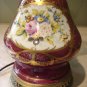 Hand Painted Floral with Gold Trim  Porcelain Table Lamp