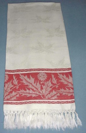 Special Vintage Turkey Red Macrame Fringed Towel