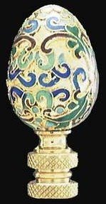 Cloisonne & Brass Lamp Accessory Oriental Style Finial