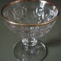 THUMBPRINT Champagne Sherbet Gold Rim Jeannette Glass Co