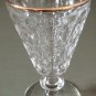 THUMBPRINT Water Goblet Gold Rim Jeannette Glass Co
