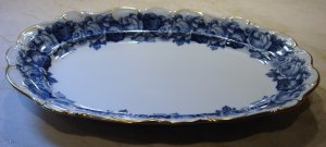 Schumann Bavaria HEIRLOOM Oval Serving Platter Blue & White Transferware