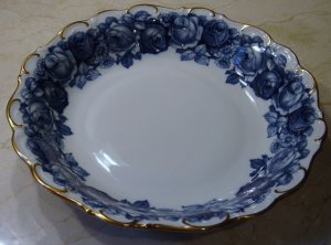 Schumann Bavaria HEIRLOOM Coupe Soup Bowl Blue & White Transferware