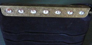 Fine Unique Vintage Purse Frame w/ 7 Hand Carved Cameos