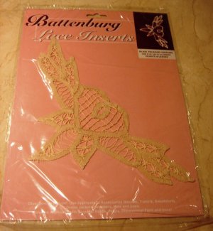 Battenberg Lace Insert Trim 9 1/2" Hearts & Leaves NIP