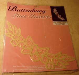 Battenberg Lace Insert Trim 11" Butterfly Swag New in Pkg