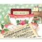 New TEA CUP Holiday Greeting Card CHRISTMAS MUSIC Set of 6 Cards