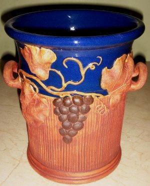 Handsome Vintage SIGNED Art Pottery Wine Bucket