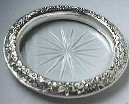 S Kirk & Son Inc Sterling Silver Repousse & Cut Glass Coaster