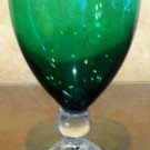 Anchor Hocking BUBBLE FOOT Forest Green Water Glass