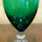 Anchor Hocking BUBBLE FOOT Forest Green Water Glass