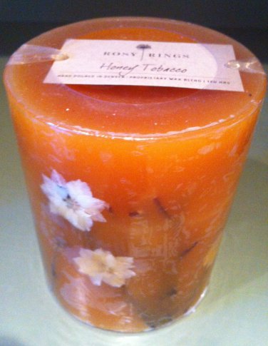 Honey Tobacco Botanical Pillar Candle by Rosy Rings
