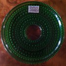 3" Forest Green Glass Bobeche, Candle Ring, Finland, Bubbles, 4 available, NOM