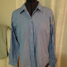 Blue Pinstripped Blouse, Liz Claiborne Sport, Size M